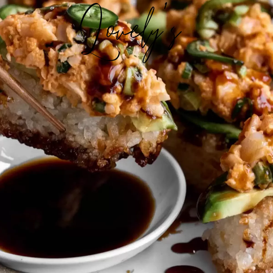 lovelys meal plan Crispy rice with Spicy Shrimp Salad